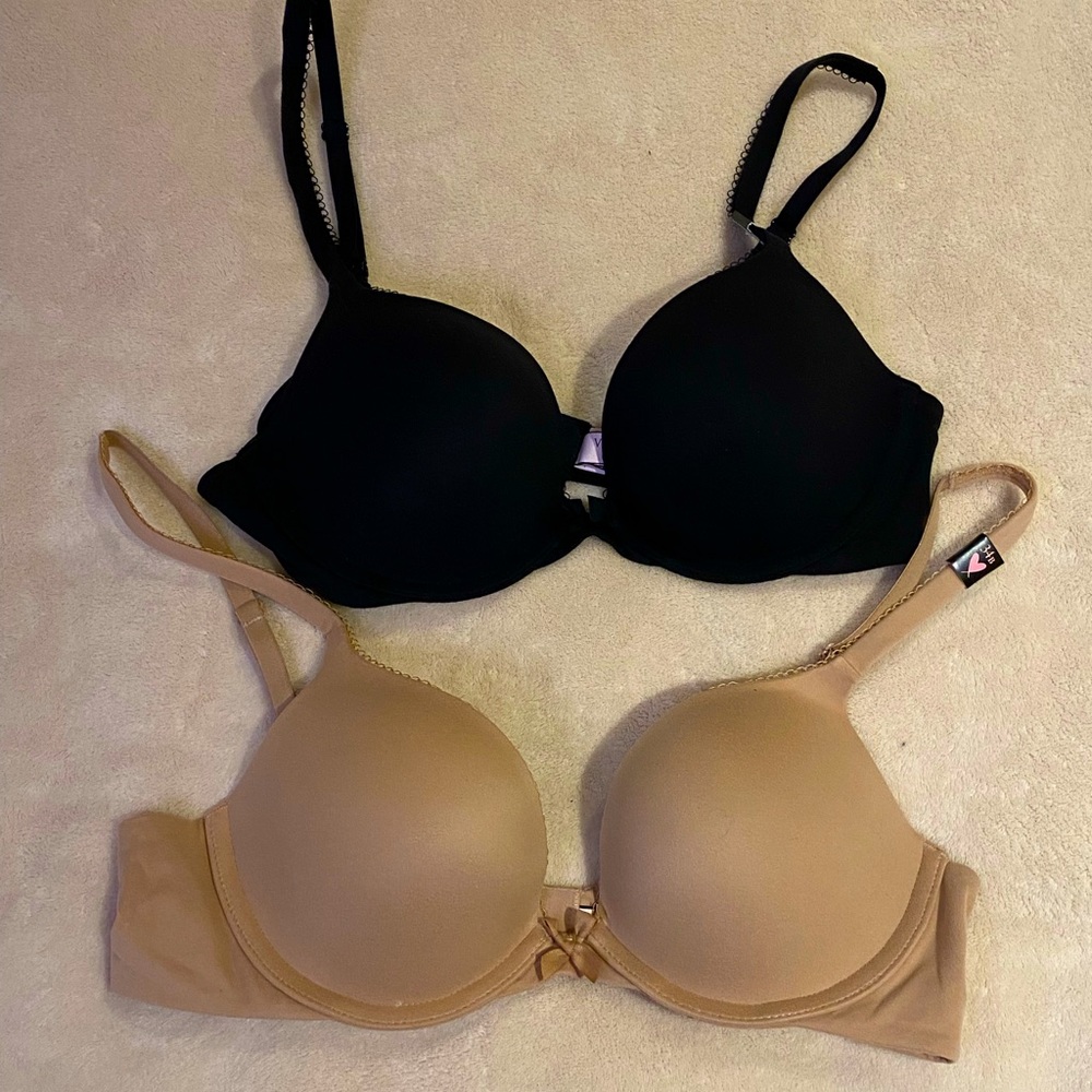 NEW Victoria’s Secret very sexy push-up bras - size 34B; colors - nude & black